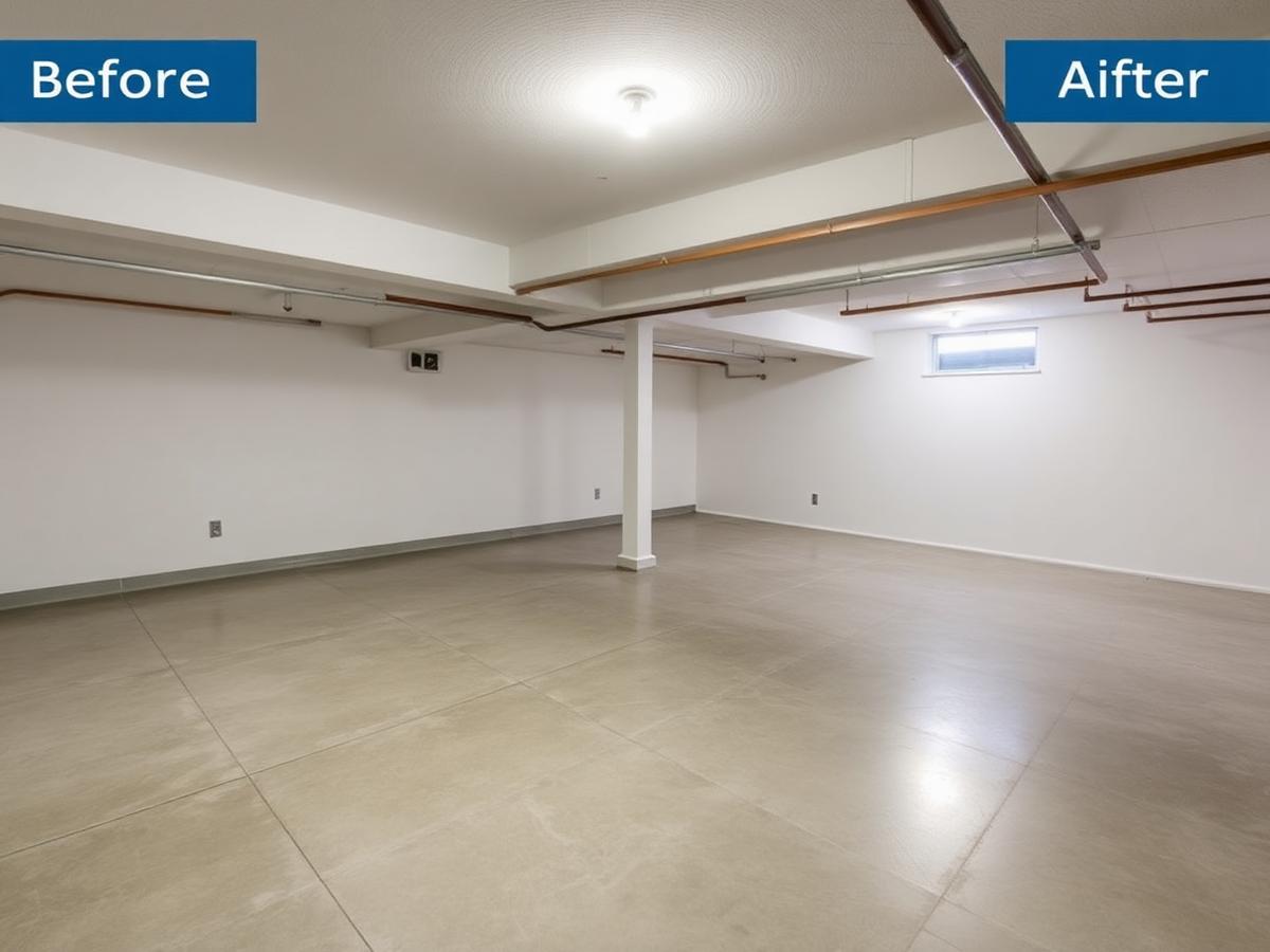 Spotless basement after a Rive-Sud cleanout